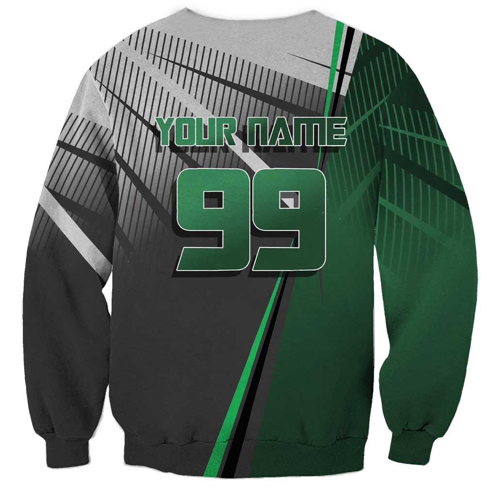 Personalized Maki Zenin Jujutsu Kaisen Sweatshirt Anime Soccer Design, Green Monochrome Action Pose