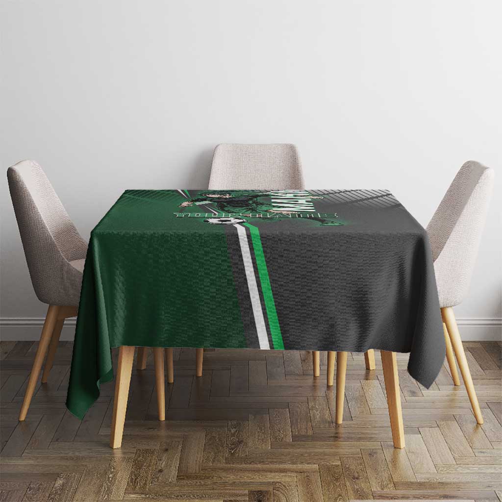 Personalized Maki Zenin Jujutsu Kaisen Tablecloth Anime Soccer Design, Green Monochrome Action Pose