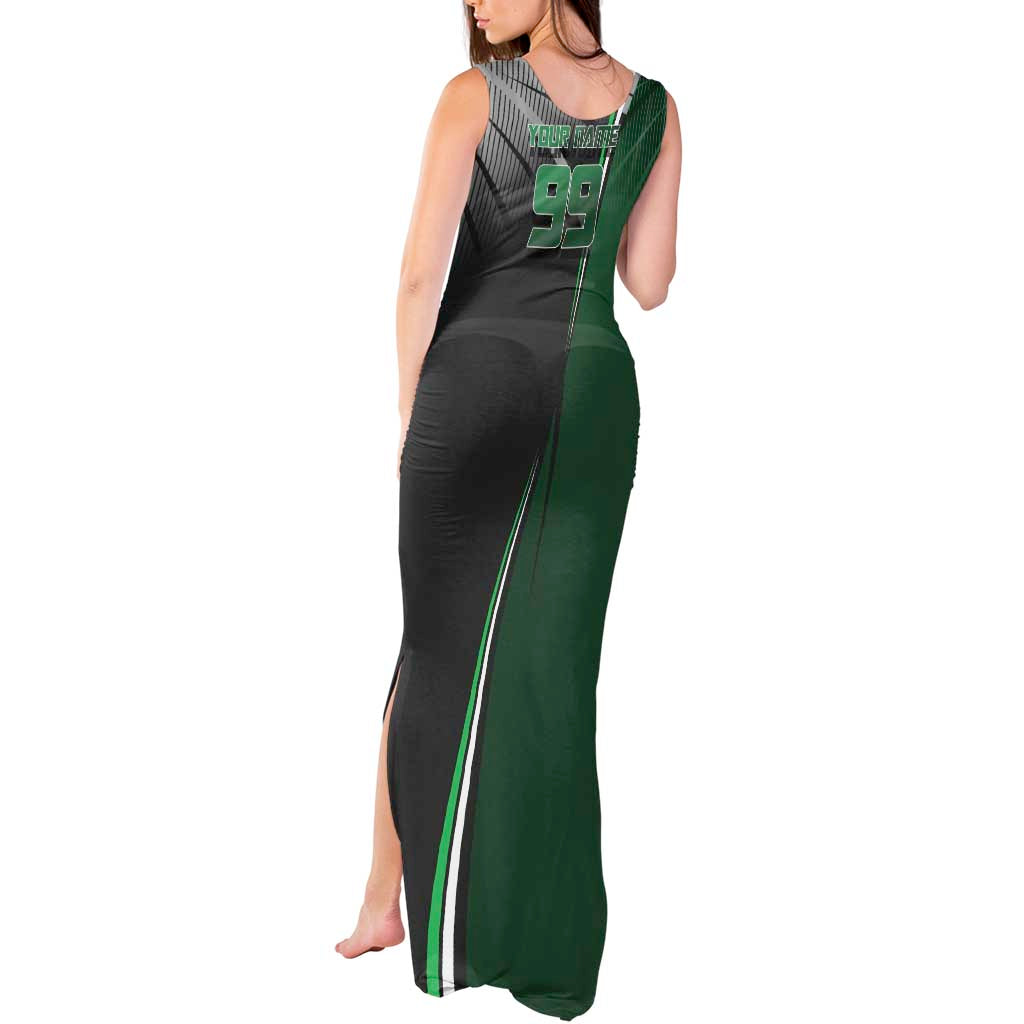 Personalized Maki Zenin Jujutsu Kaisen Tank Maxi Dress Anime Soccer Design, Green Monochrome Action Pose