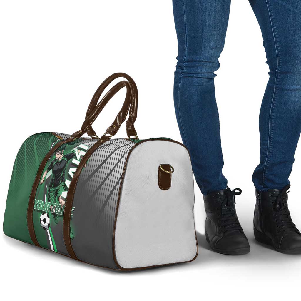 Personalized Maki Zenin Jujutsu Kaisen Travel Bag Anime Soccer Design, Green Monochrome Action Pose