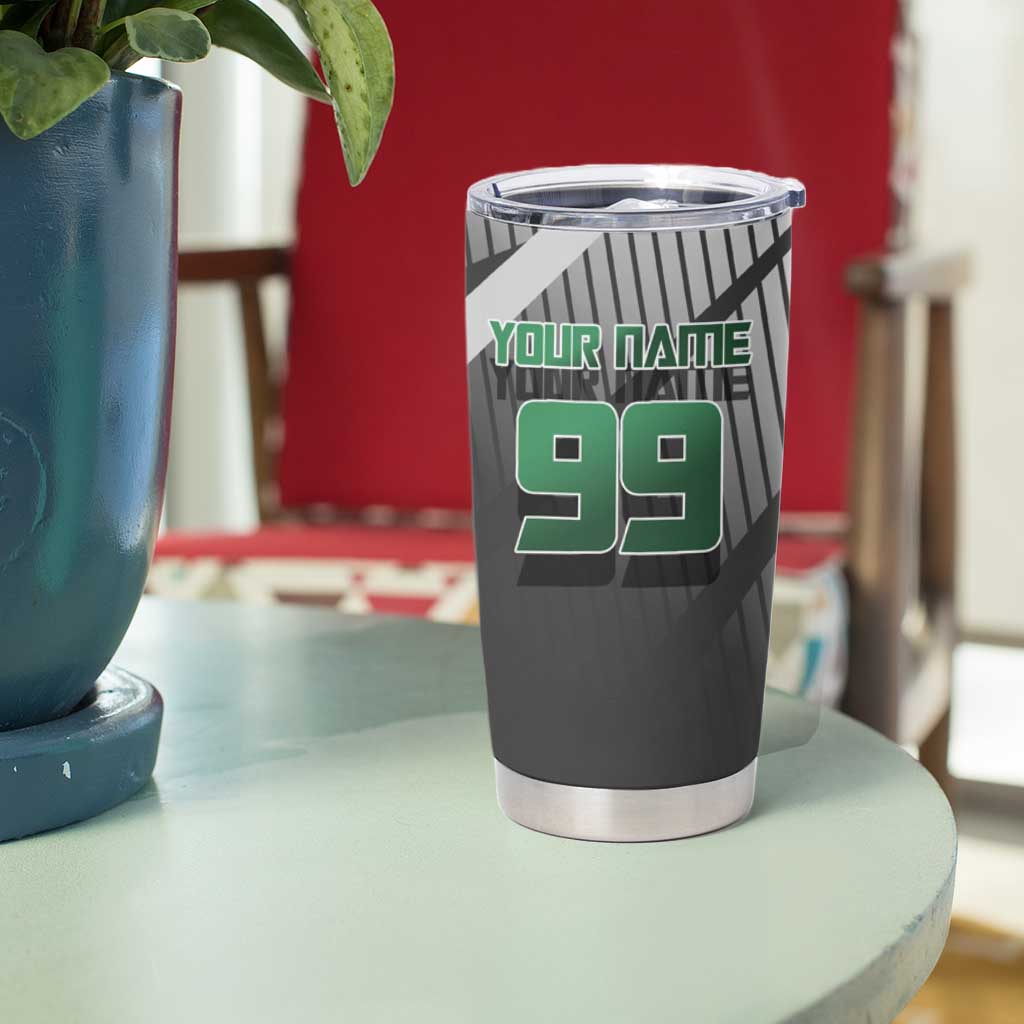 Personalized Maki Zenin Jujutsu Kaisen Tumbler Cup Anime Soccer Design, Green Monochrome Action Pose