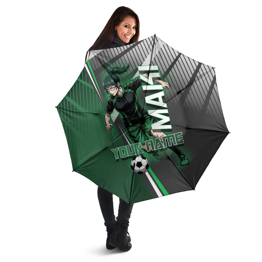 Personalized Maki Zenin Jujutsu Kaisen Umbrella Anime Soccer Design, Green Monochrome Action Pose