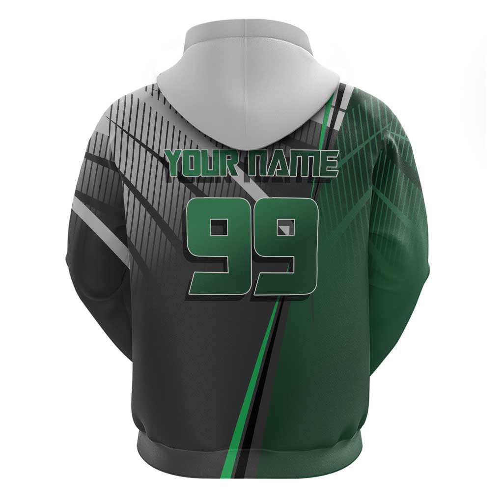 Personalized Maki Zenin Jujutsu Kaisen Zip Hoodie Anime Soccer Design, Green Monochrome Action Pose