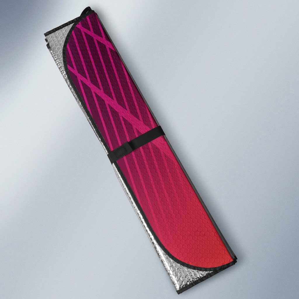 Personalized Nobara Kugisaki Jujutsu Kaisen Auto Sun Shade with Pink Orange Gradient and Action Kick Pose