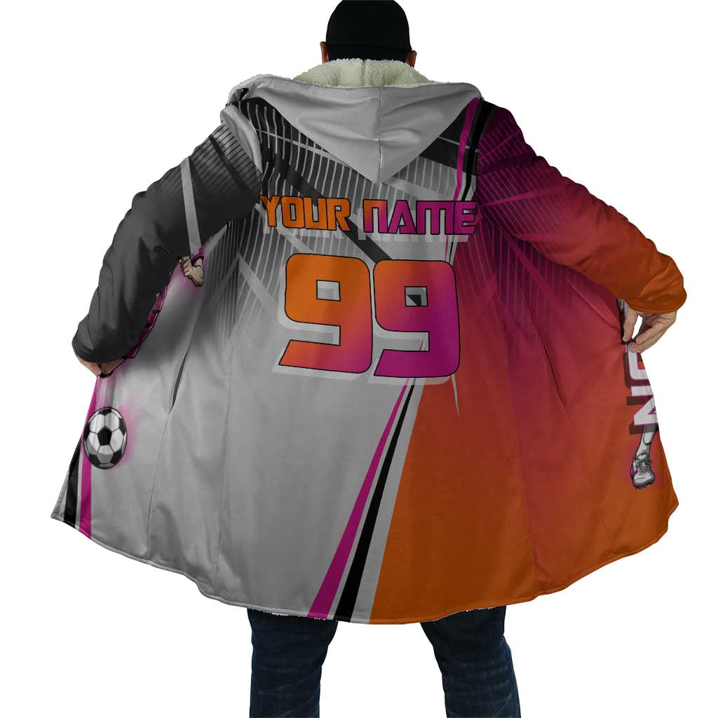 Personalized Nobara Kugisaki Jujutsu Kaisen Cloak with Pink Orange Gradient and Action Kick Pose