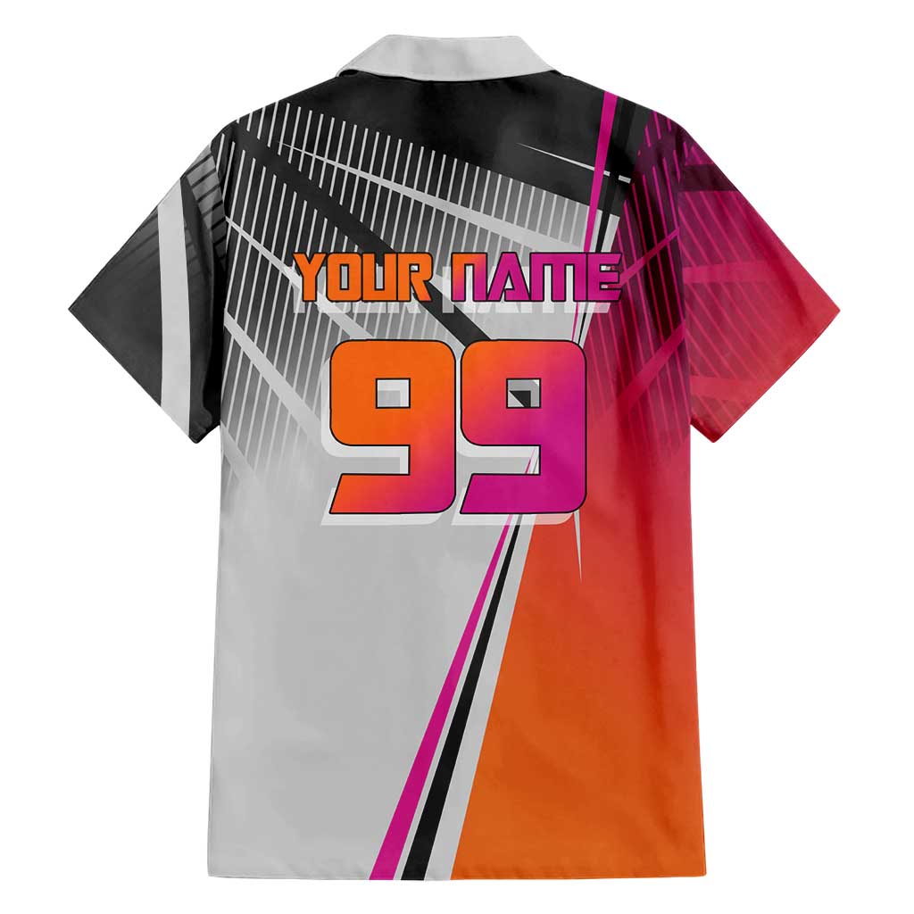 Personalized Nobara Kugisaki Jujutsu Kaisen Family Matching Mermaid Dress and Hawaiian Shirt with Pink Orange Gradient and Action Kick Pose