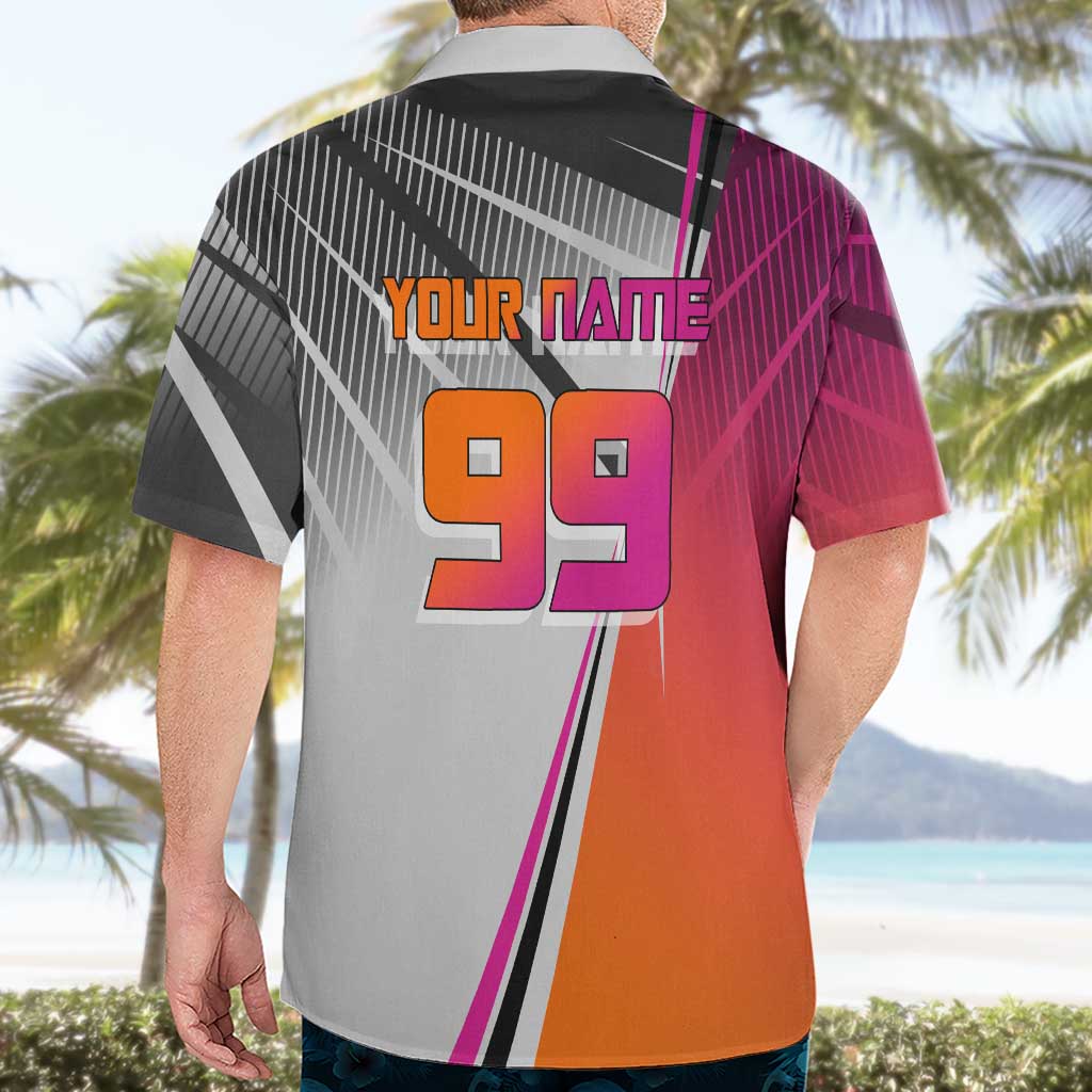 Personalized Nobara Kugisaki Jujutsu Kaisen Hawaiian Shirt with Pink Orange Gradient and Action Kick Pose