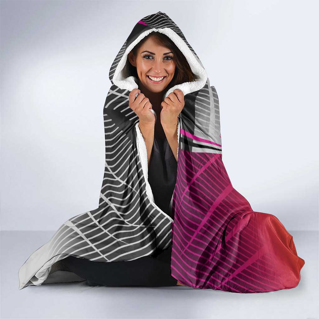 Personalized Nobara Kugisaki Jujutsu Kaisen Hooded Blanket with Pink Orange Gradient and Action Kick Pose