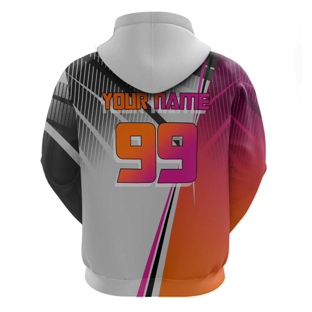 Personalized Nobara Kugisaki Jujutsu Kaisen Hoodie with Pink Orange Gradient and Action Kick Pose