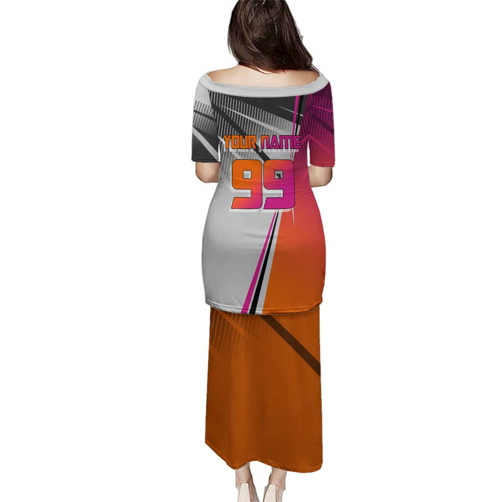 Personalized Nobara Kugisaki Jujutsu Kaisen Puletasi with Pink Orange Gradient and Action Kick Pose