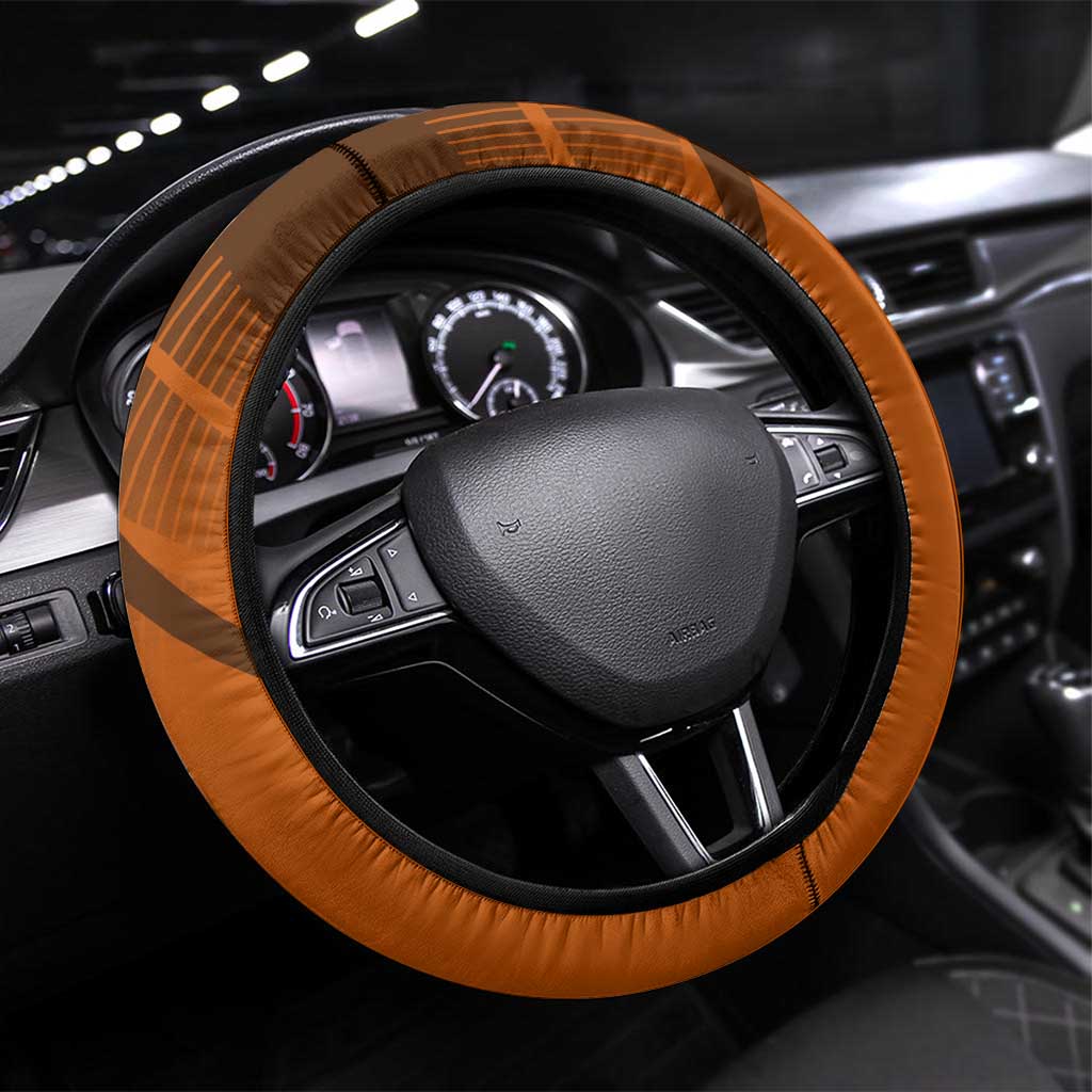 Nobara Kugisaki Jujutsu Kaisen Steering Wheel Cover with Pink Orange Gradient and Action Kick Pose