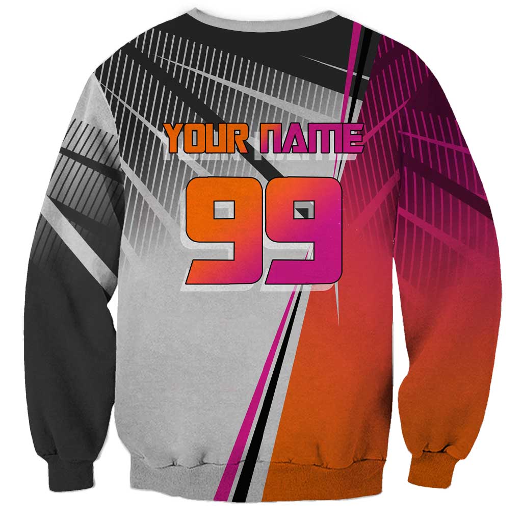 Personalized Nobara Kugisaki Jujutsu Kaisen Sweatshirt with Pink Orange Gradient and Action Kick Pose