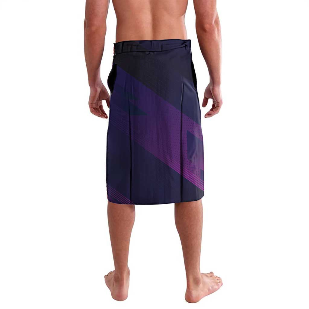 Personalized Boros Volleyball Action Design Lavalava With a dynamic sporty style in purple and blue.