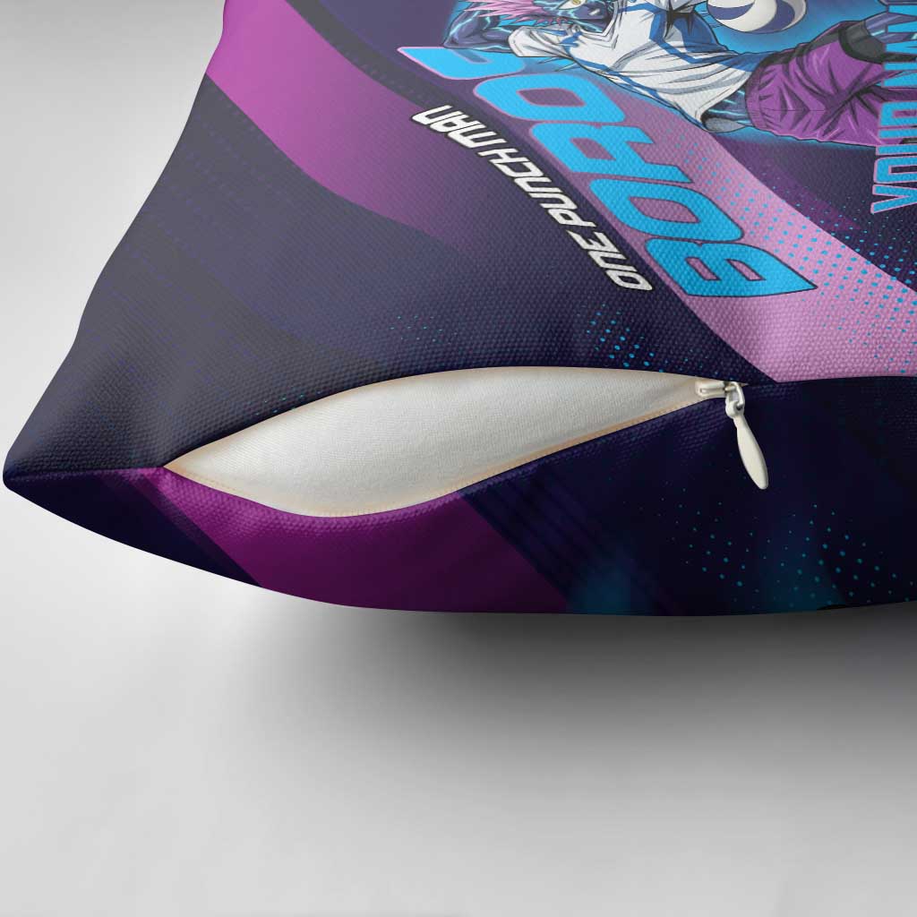 Personalized Boros Volleyball Action Design Pillow Cover With a dynamic sporty style in purple and blue.