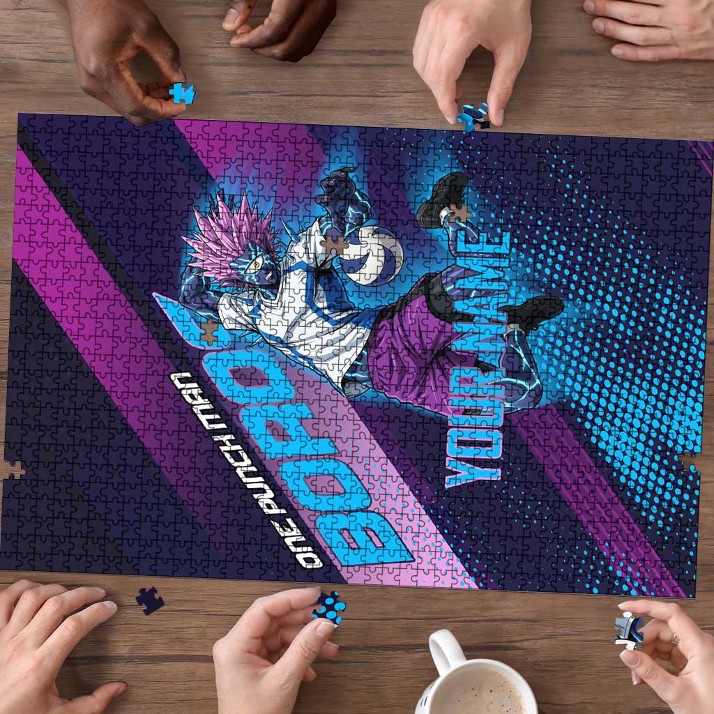 Personalized Boros Volleyball Action Design Puzzle With a dynamic sporty style in purple and blue.
