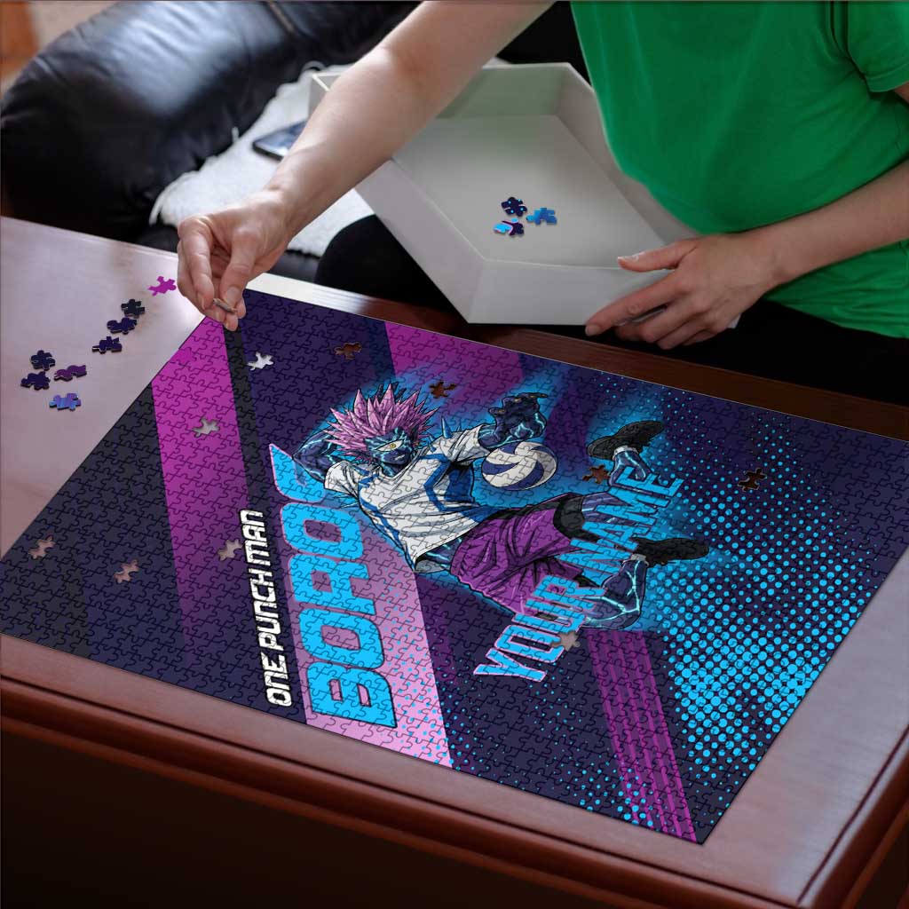 Personalized Boros Volleyball Action Design Puzzle With a dynamic sporty style in purple and blue.