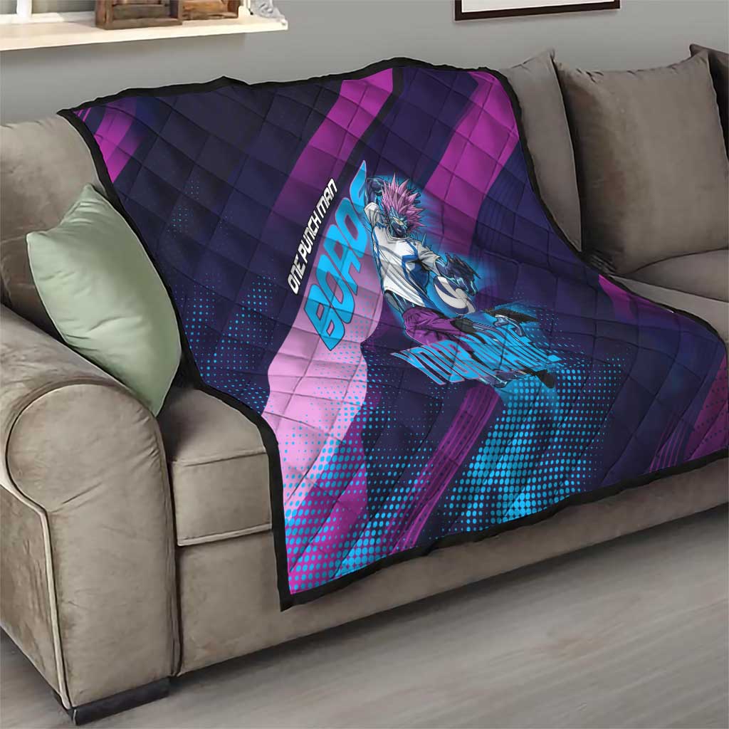 Personalized Boros Volleyball Action Design Quilt With a dynamic sporty style in purple and blue.