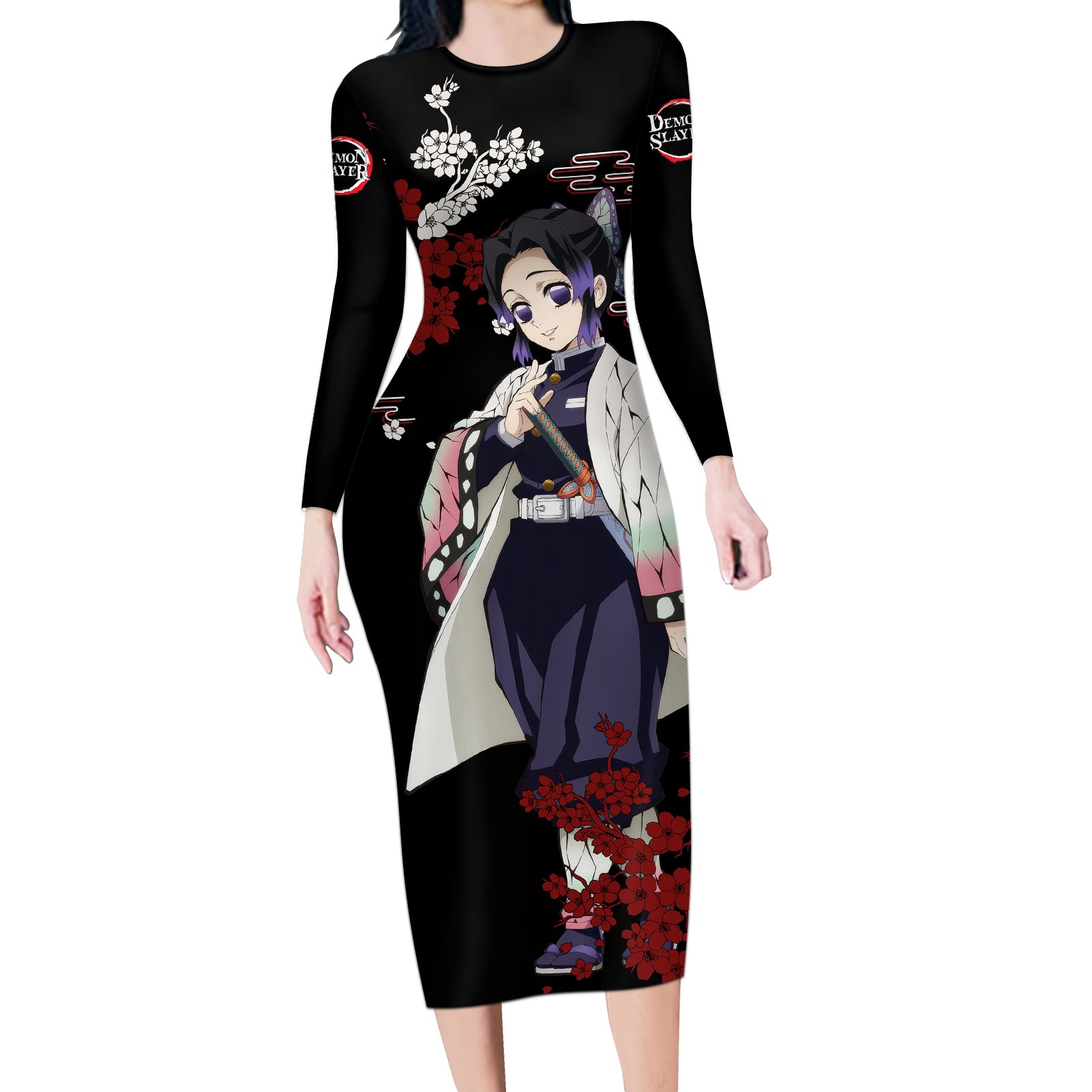 Shinobu Kocho - Japan Style Long Sleeve Bodycon Dress
