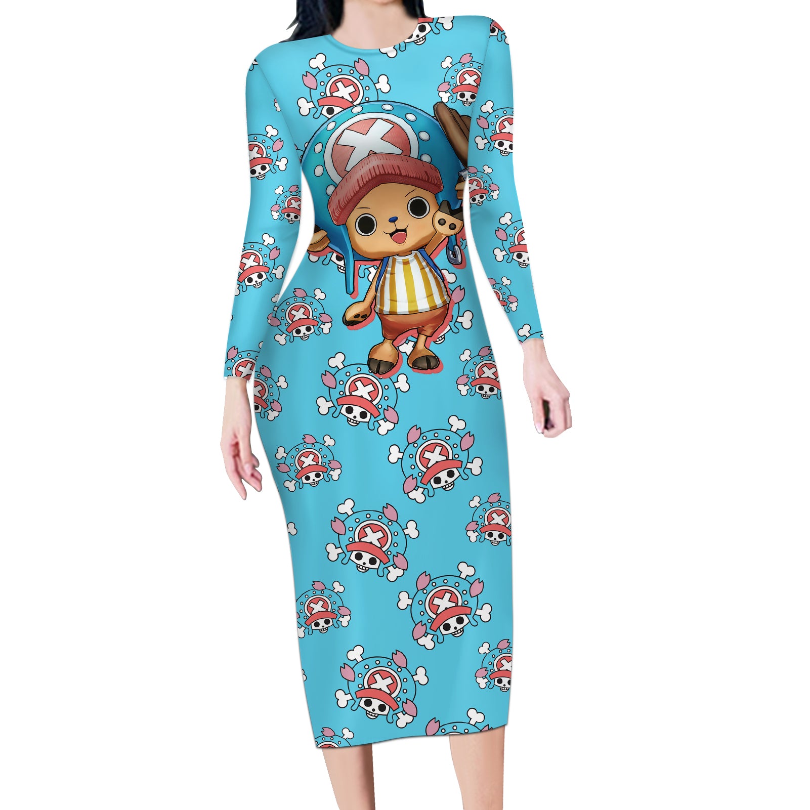 Tony Tony Chopper - Movie Red Long Sleeve Bodycon Dress