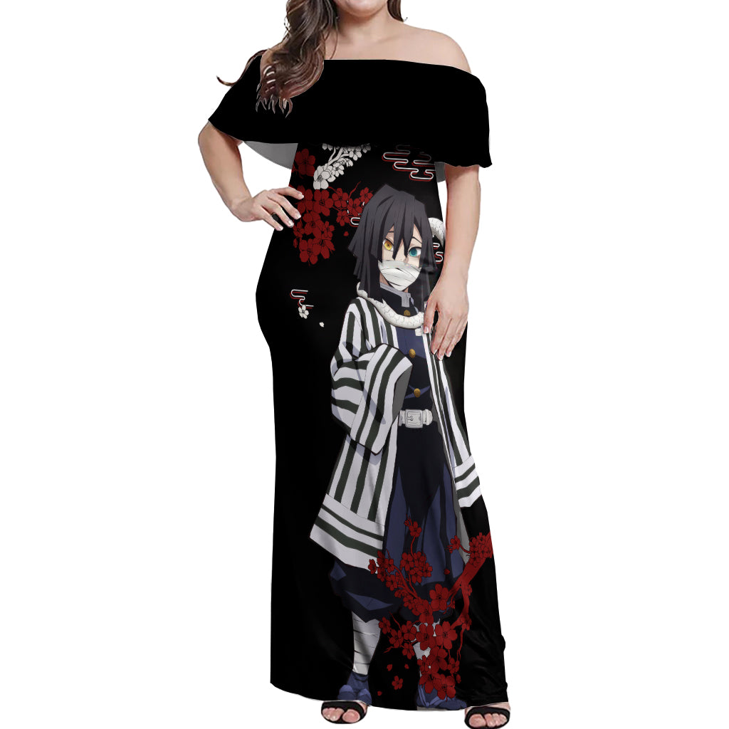 Obanai Iguro - Japan Style Off Shoulder Maxi Dress