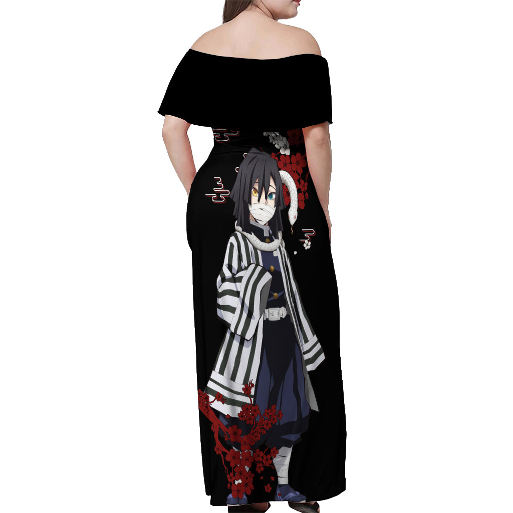 Obanai Iguro - Japan Style Off Shoulder Maxi Dress