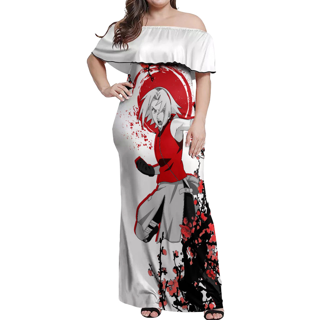 Haruno Sakura - Japan Style Anime Off Shoulder Maxi Dress