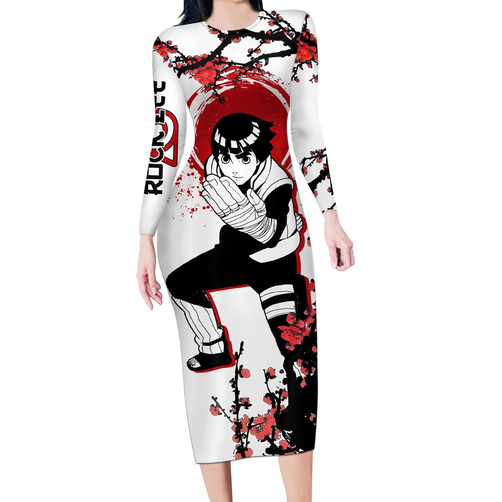 Rock Lee - Japan Style Anime Long Sleeve Bodycon Dress