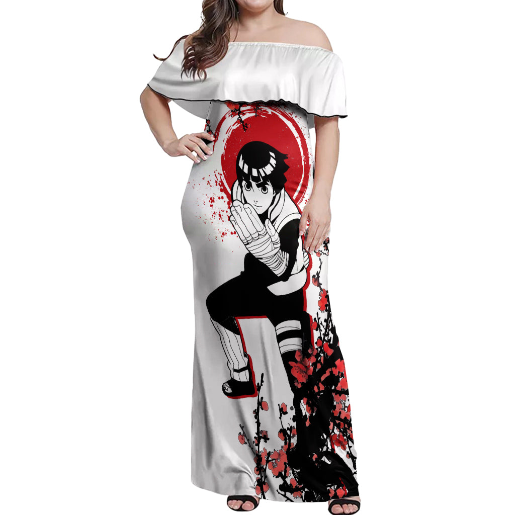 Rock Lee - Japan Style Anime Off Shoulder Maxi Dress