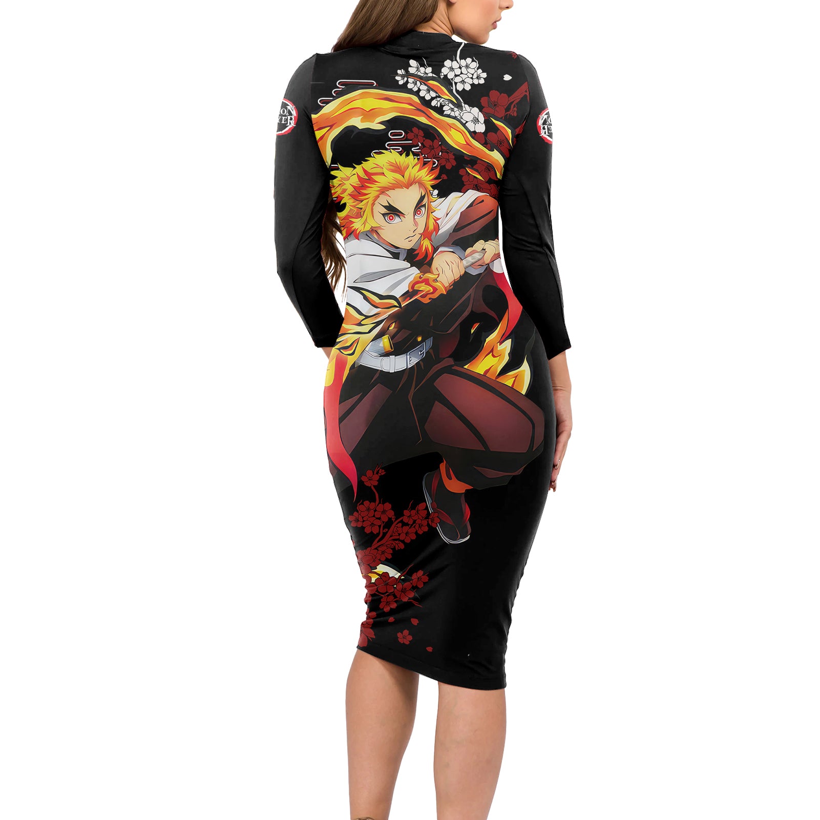 Kyojuro Rengoku - Japan Style Long Sleeve Bodycon Dress