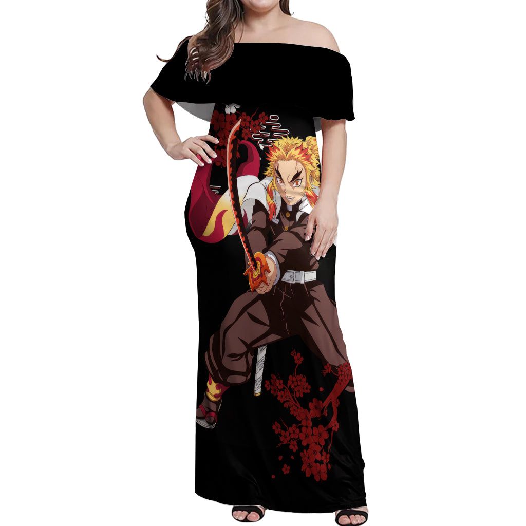 Kyojuro Rengoku - Japan Style Off Shoulder Maxi Dress