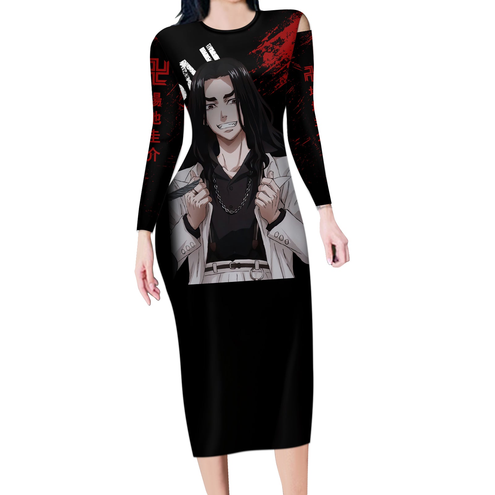 Baji Keisuke - Anime Revengers Long Sleeve Bodycon Dress