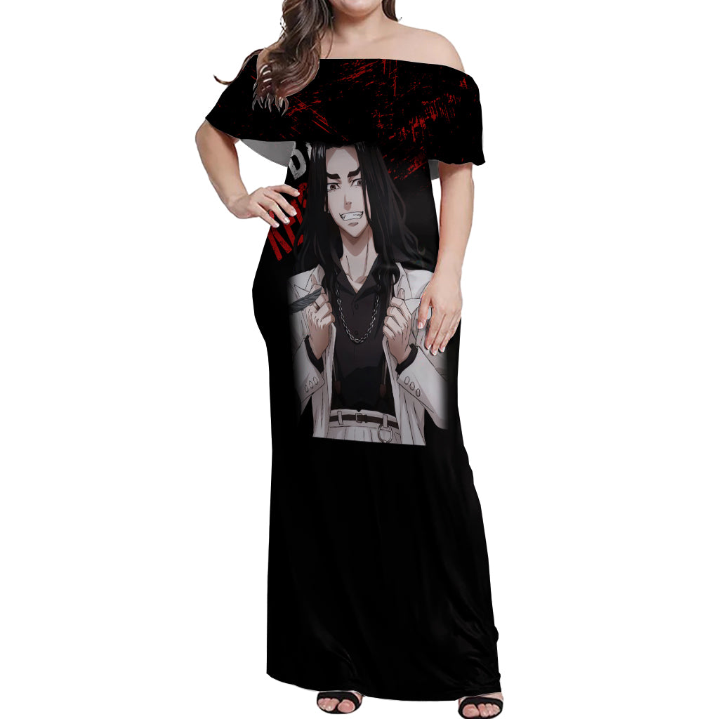 Baji Keisuke - Anime Revengers Off Shoulder Maxi Dress
