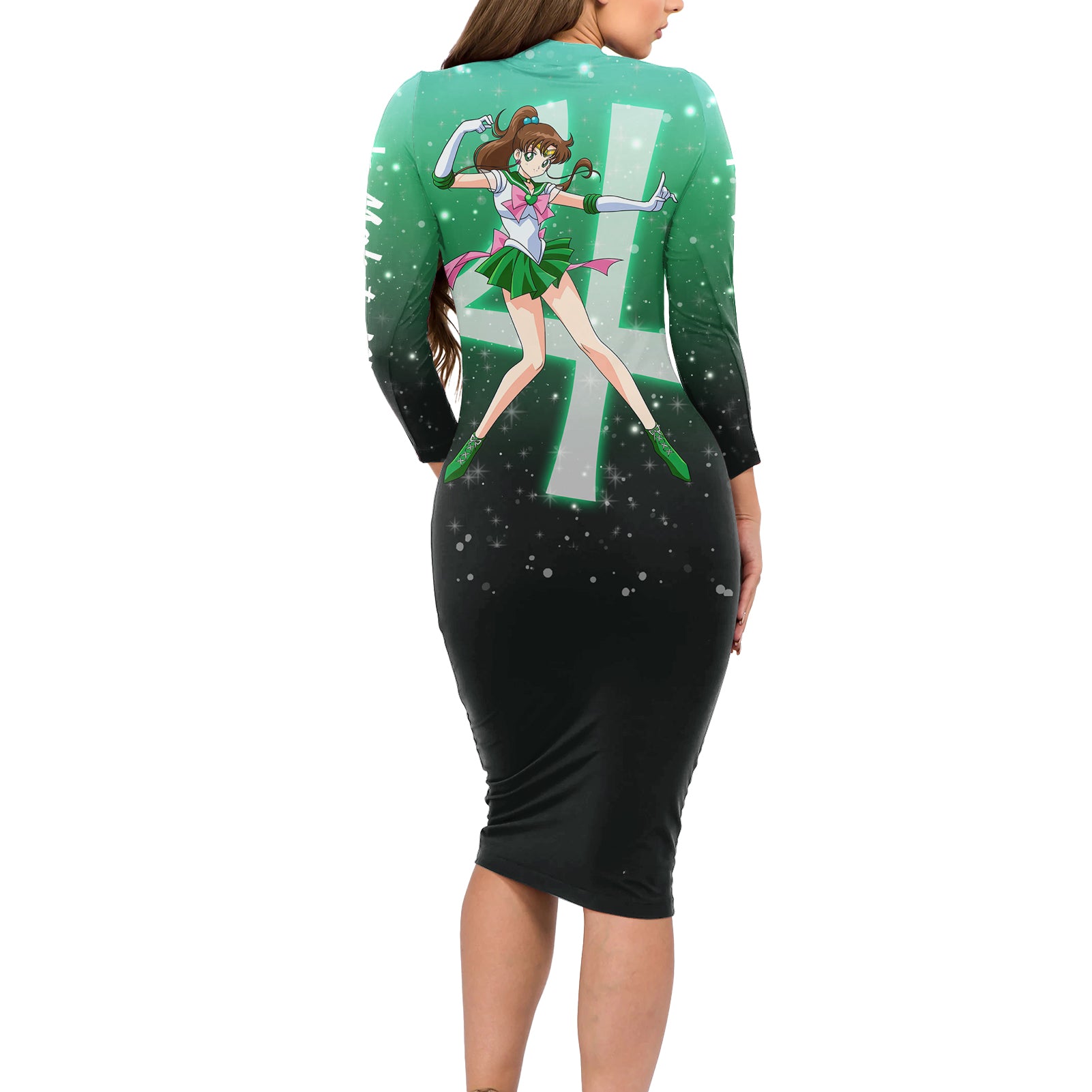 Sailor Jupiter Makoto Kino Long Sleeve Bodycon Dress