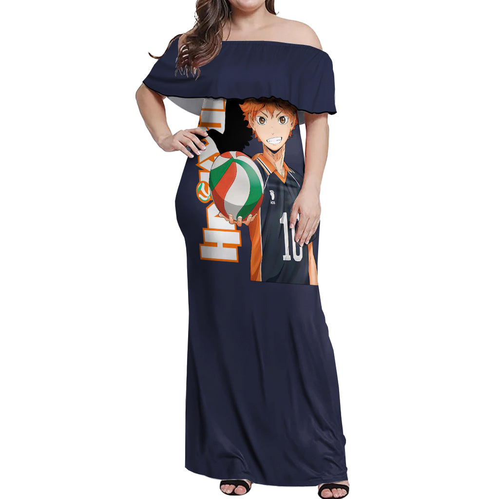 Karasuno Shoyo Hinata Off Shoulder Maxi Dress