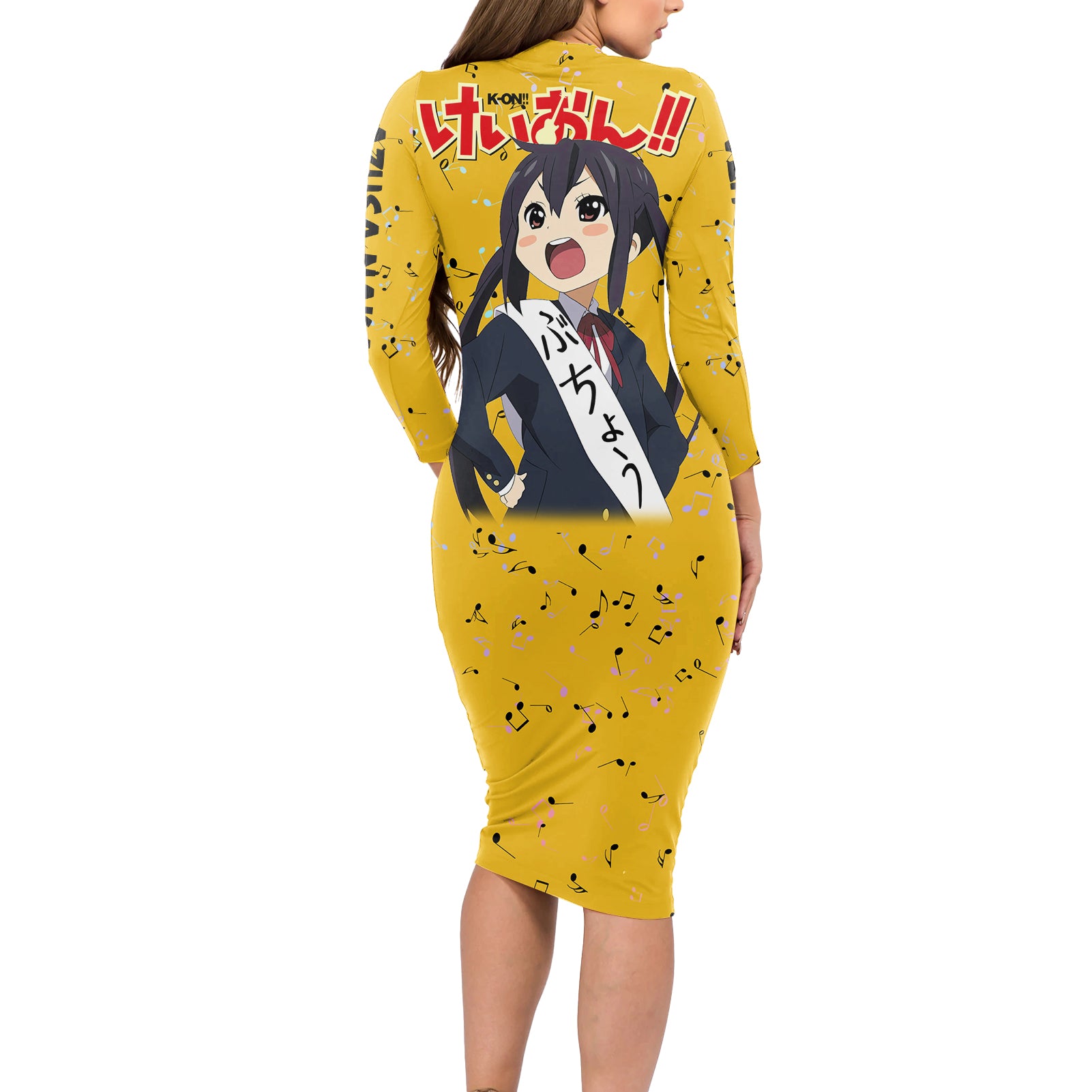 K-On - Azusa Nakano Anime Long Sleeve Bodycon Dress