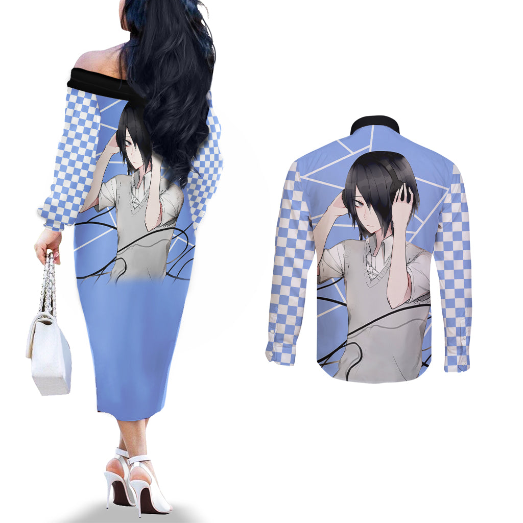 Love Is War Yuu Ishigami - Kaguya-sama Couples Matching Off The Shoulder Long Sleeve Dress and Long Sleeve Button Shirt