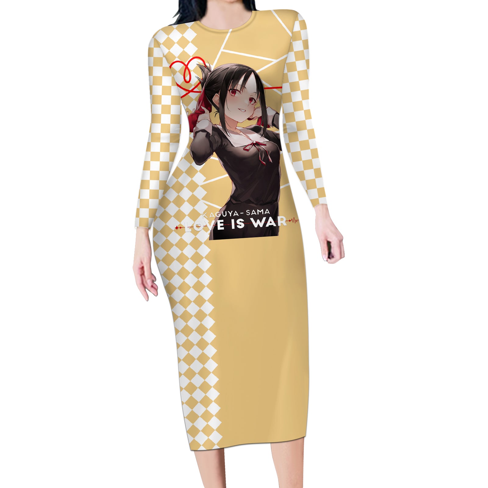 Love Is War Kaguya Shinomiya - Kaguya-sama Long Sleeve Bodycon Dress