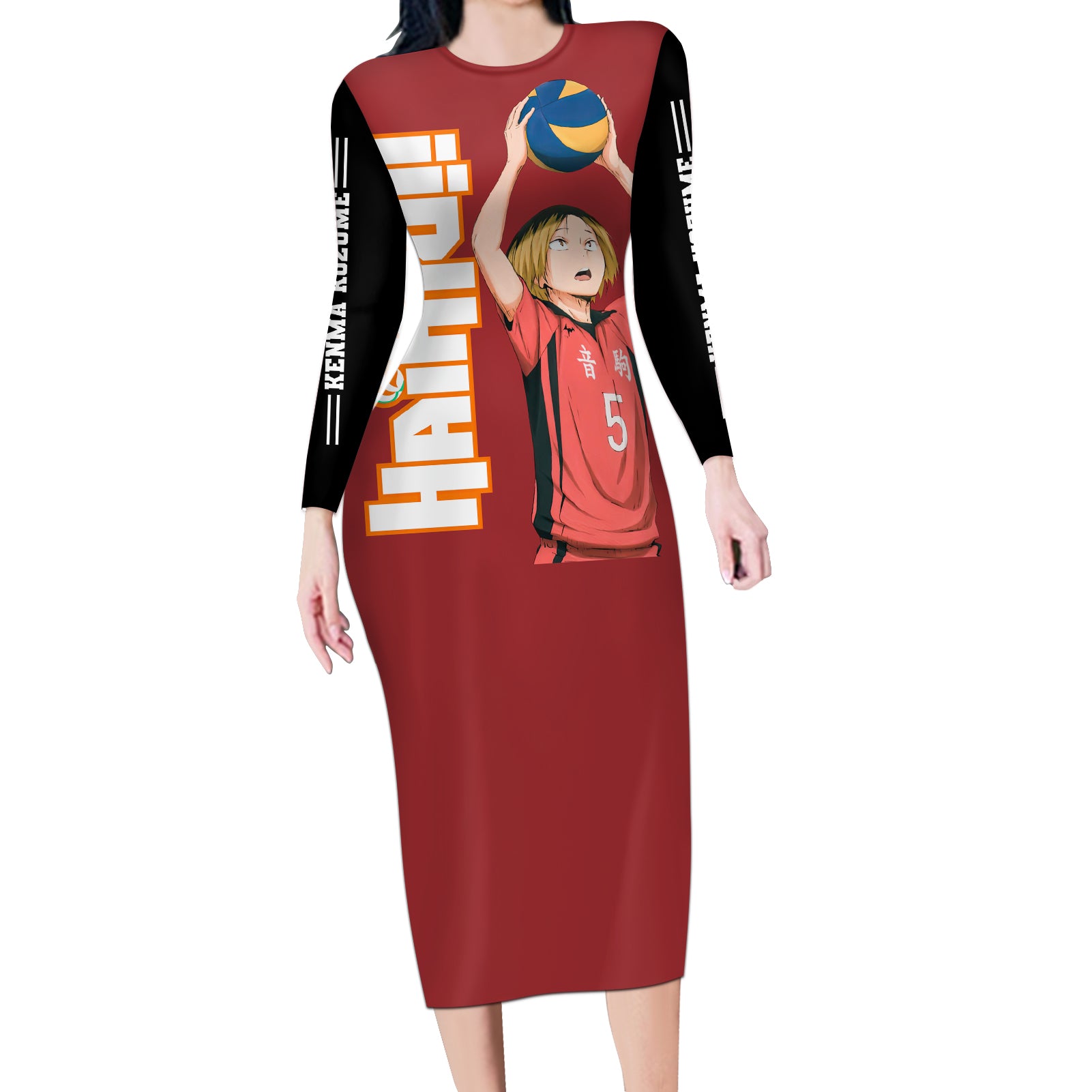 Nekoma Kenma Kozume Long Sleeve Bodycon Dress