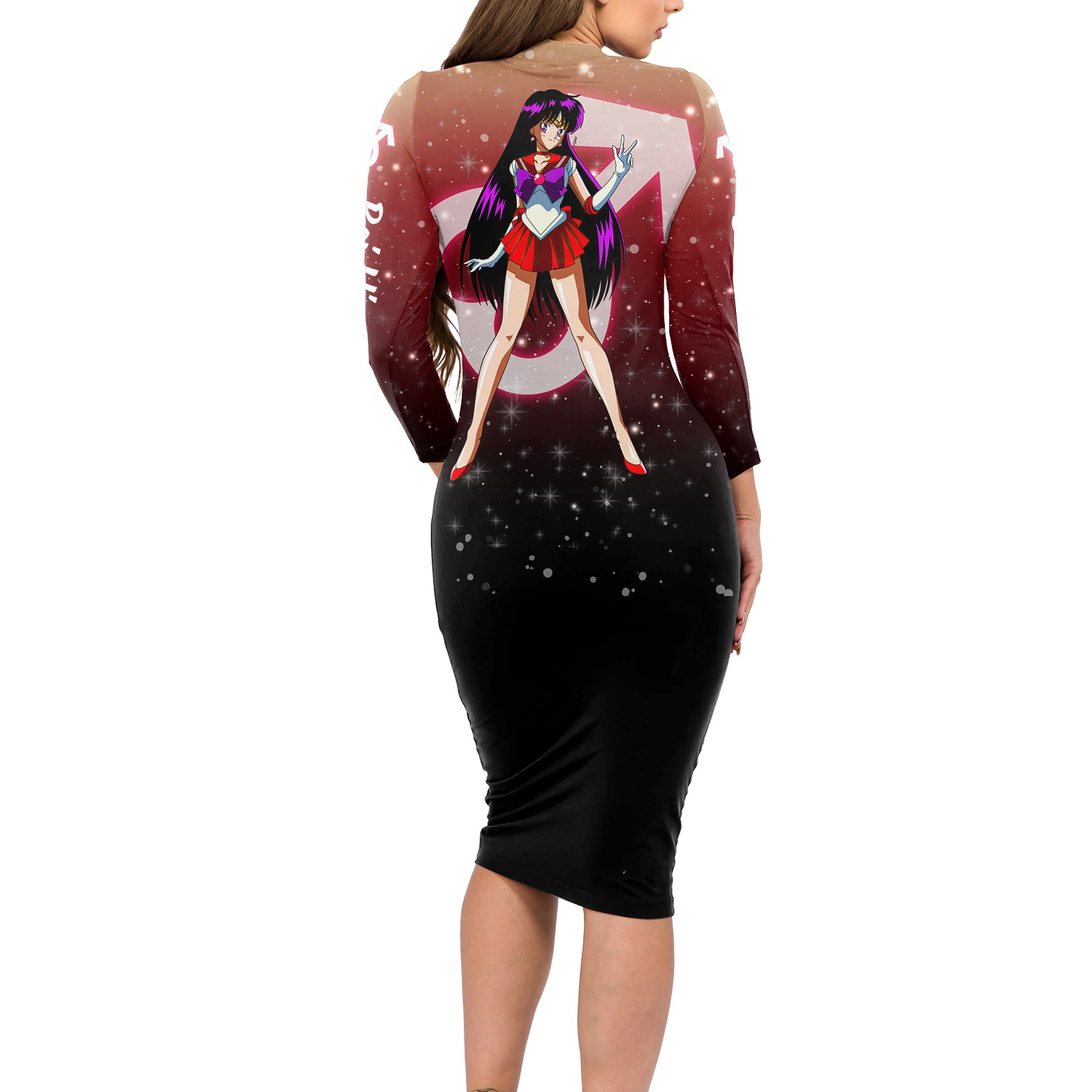 Sailor Mars Rei Hino Long Sleeve Bodycon Dress