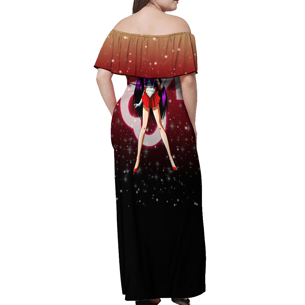 Sailor Mars Rei Hino Off Shoulder Maxi Dress