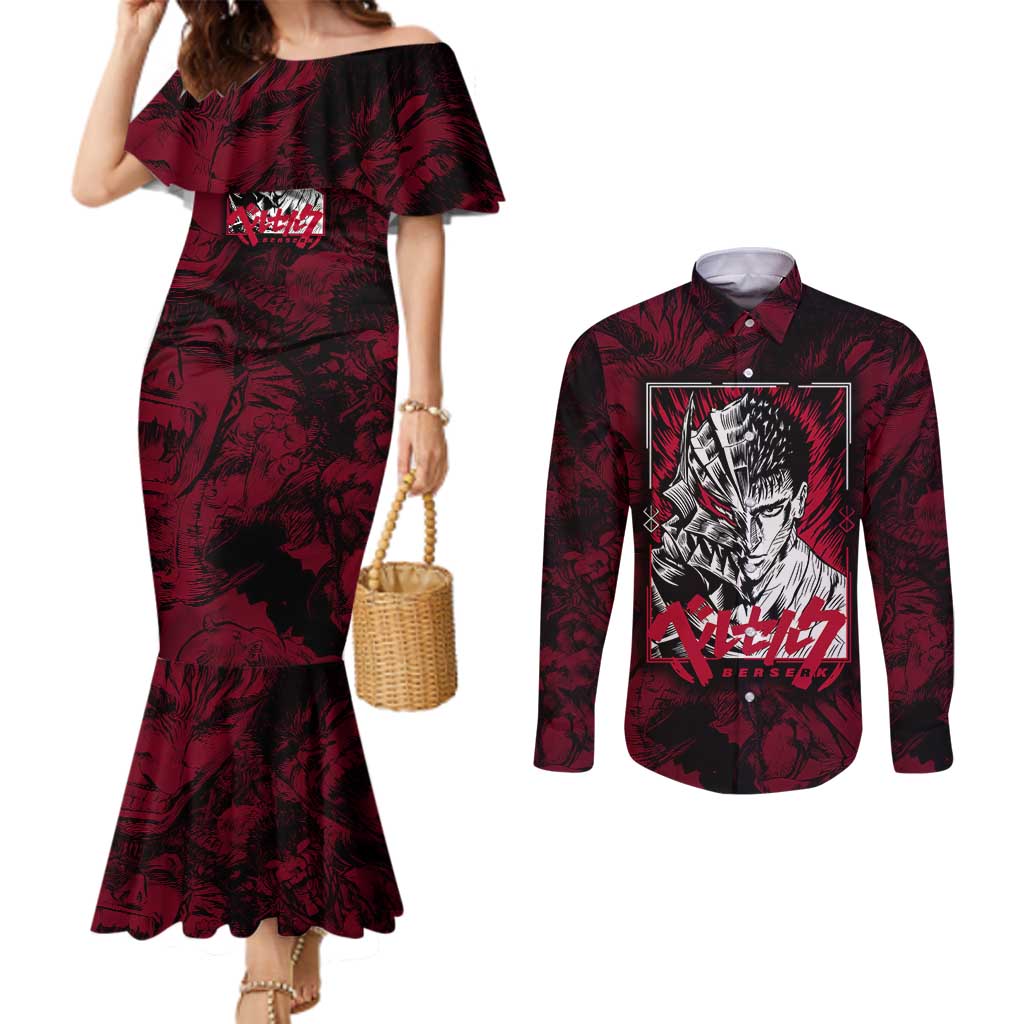 Guts Metal - Bererk Couples Matching Mermaid Dress and Long Sleeve Button Shirt Anime Style - The Mazicc