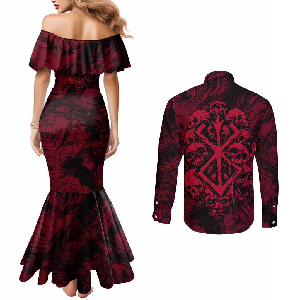 Guts Metal - Bererk Couples Matching Mermaid Dress and Long Sleeve Button Shirt Anime Style - The Mazicc