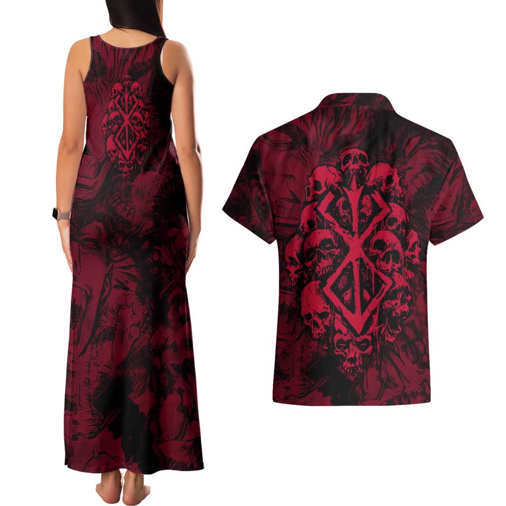 Guts Metal - Bererk Couples Matching Tank Maxi Dress and Hawaiian Shirt Anime Style - The Mazicc