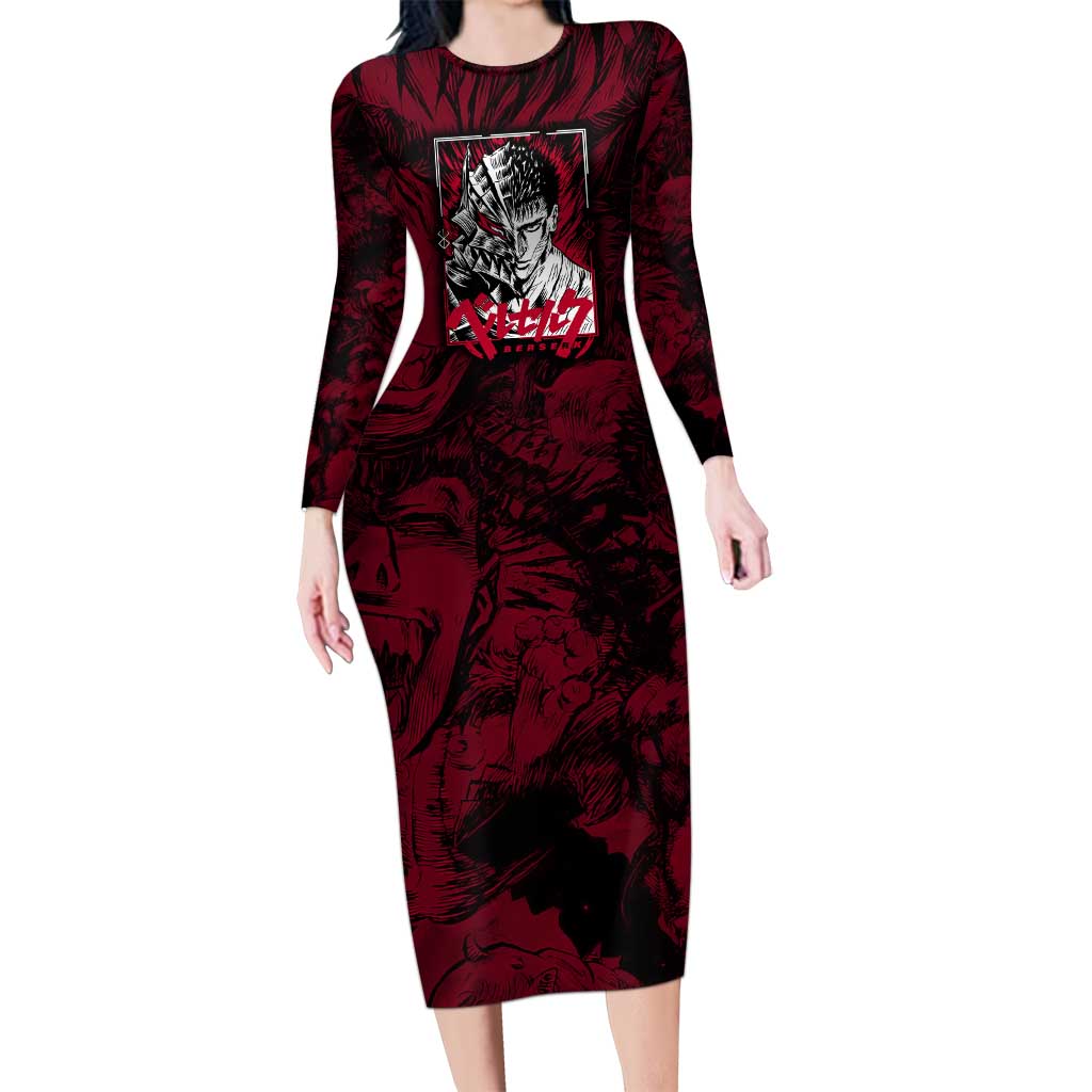 Guts Metal - Bererk Long Sleeve Bodycon Dress Anime Style - The Mazicc