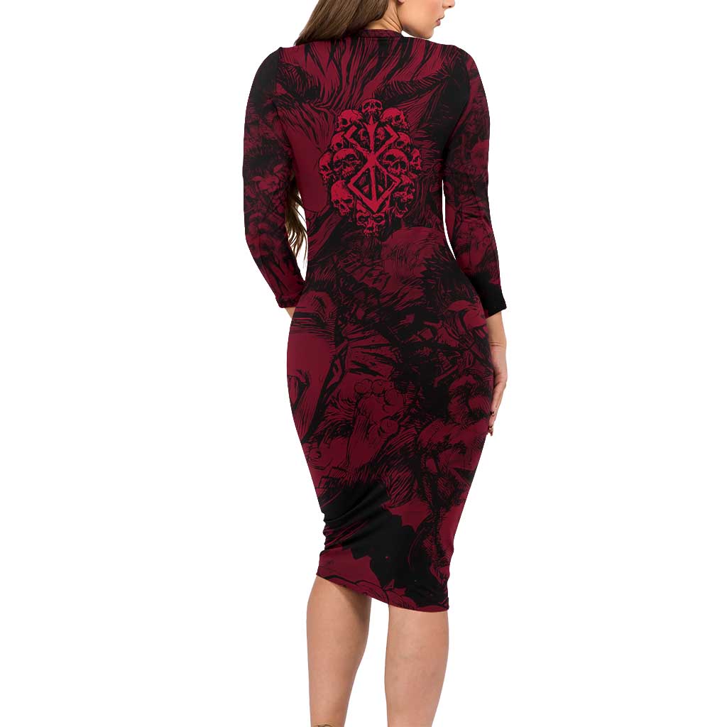 Guts Metal - Bererk Long Sleeve Bodycon Dress Anime Style - The Mazicc