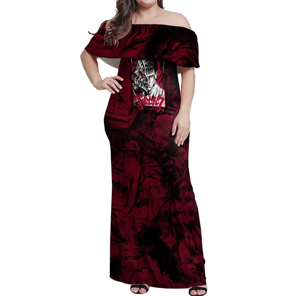 Guts Metal - Bererk Off Shoulder Maxi Dress Anime Style - The Mazicc