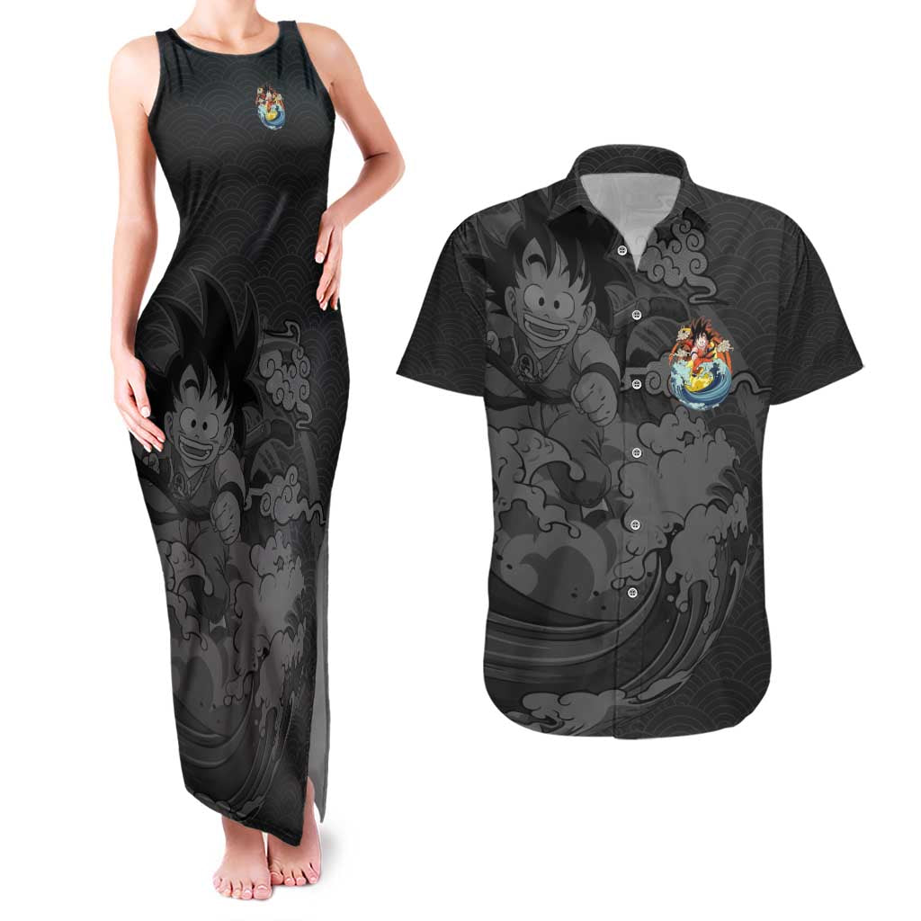 Goku Kid - Dragon Ball Couples Matching Tank Maxi Dress and Hawaiian Shirt Anime Style - The Mazicc