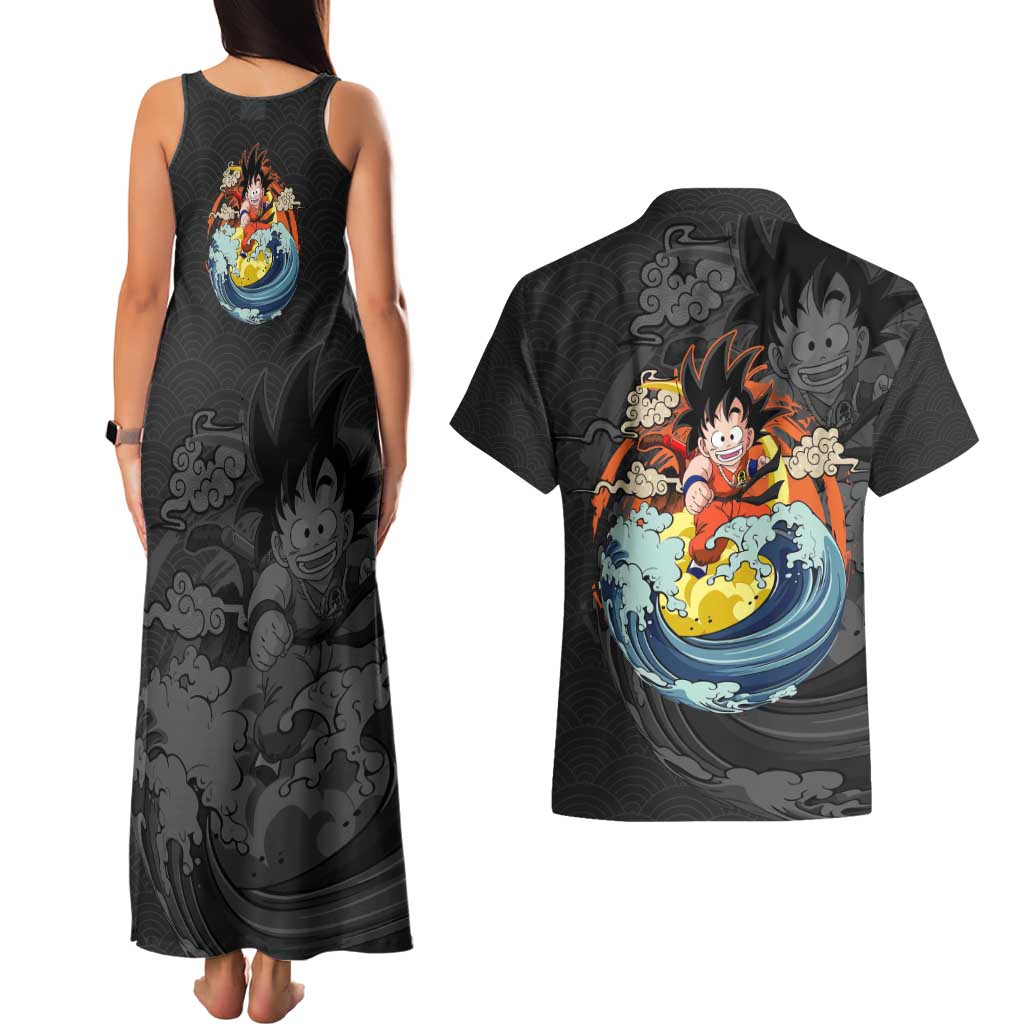Goku Kid - Dragon Ball Couples Matching Tank Maxi Dress and Hawaiian Shirt Anime Style - The Mazicc