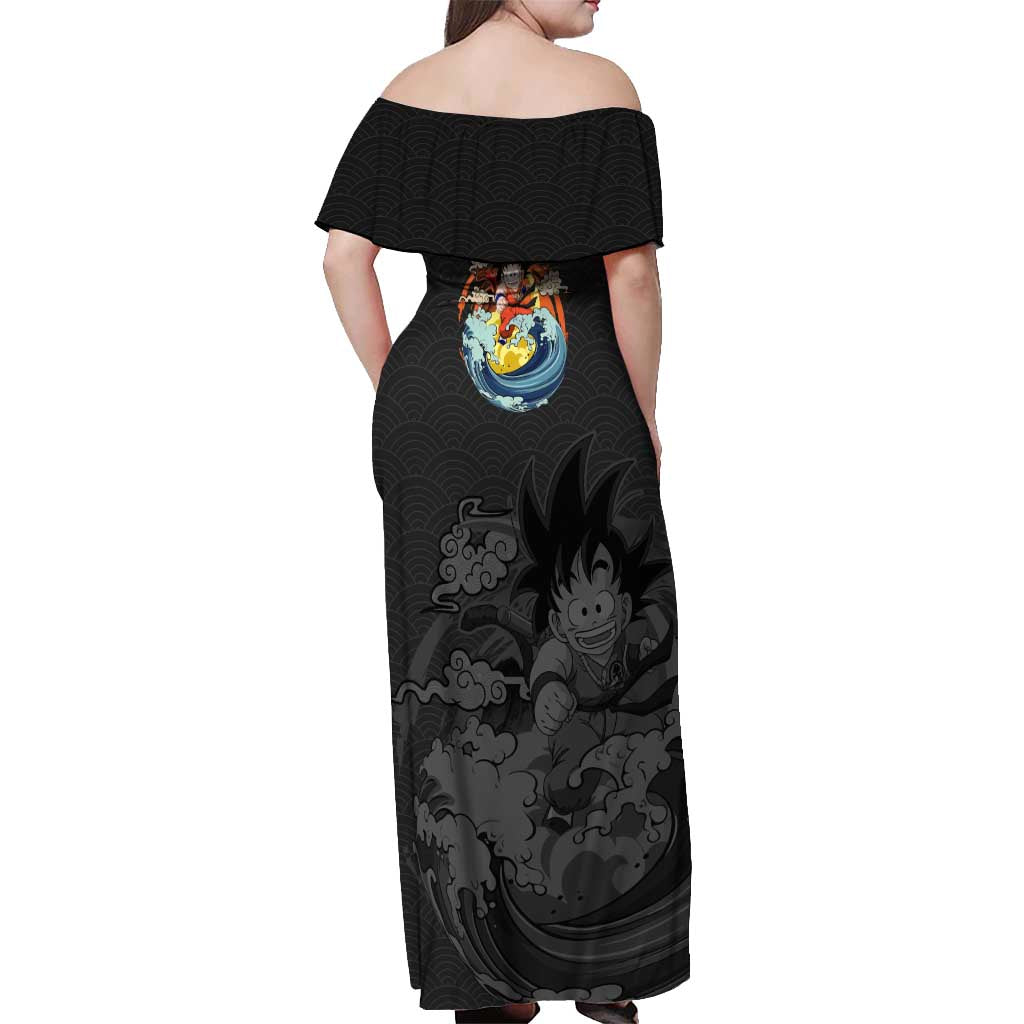 Goku Kid - Dragon Ball Off Shoulder Maxi Dress Anime Style - The Mazicc