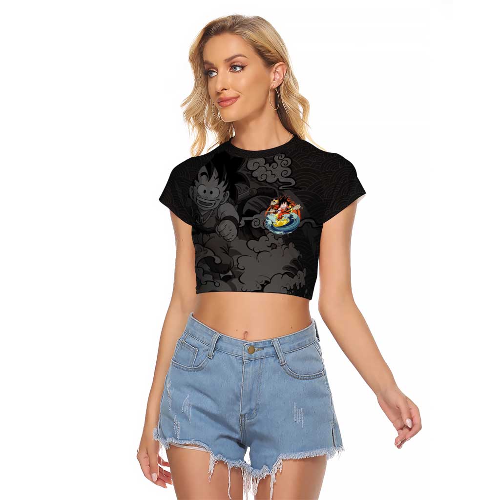 Goku Kid - Dragon Ball Raglan Cropped T Shirt Anime Style - The Mazicc